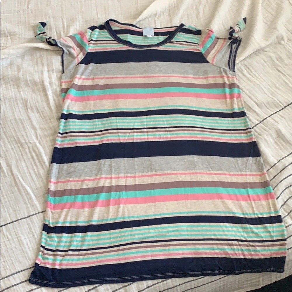 Sunday Shirt Dress with Tie Sleeves!